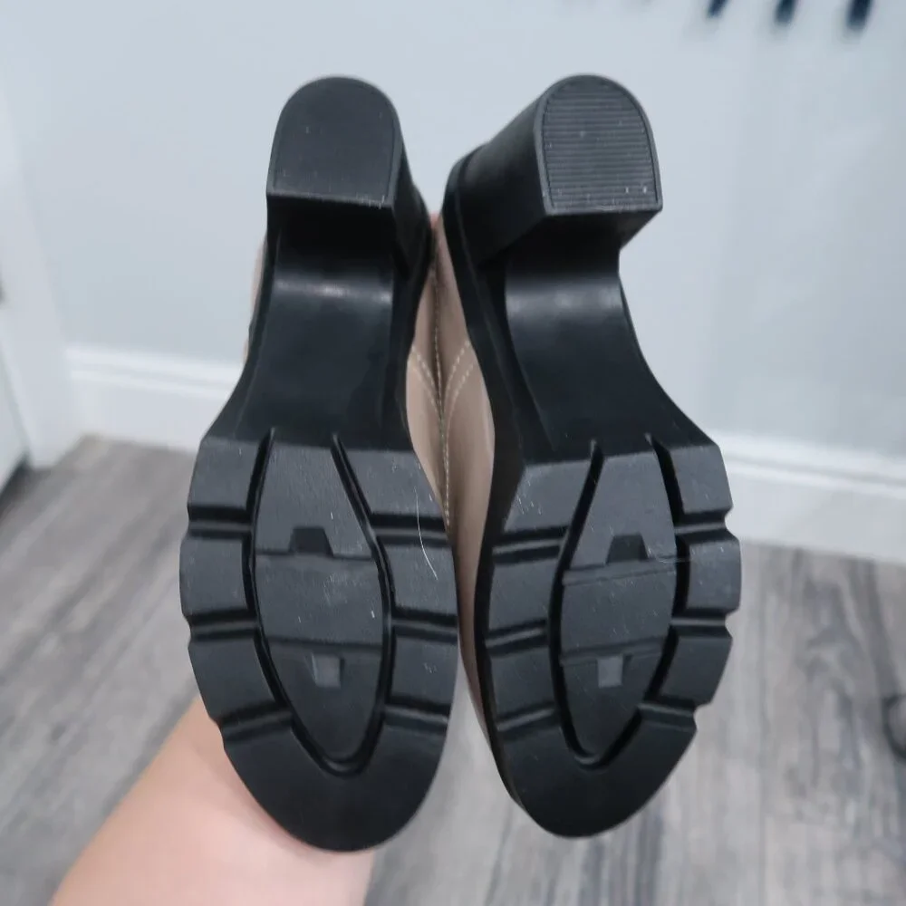 Dadawen Heels Womens 9 Brown Platform Oxfords Chunky Boxy Academia - Picture 15 of 15